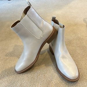 White Chelsea boots